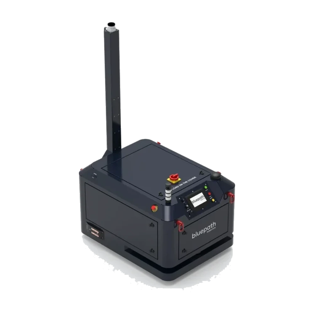 BluePath Tugger Medium 4000 towing AMR with vertical tow post
