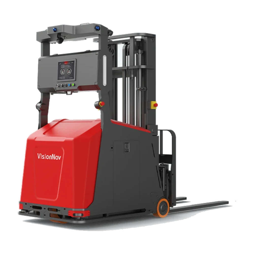VisionNav VNP 15 autonomous counterbalance stacker with forks lowered